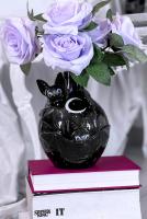 NEW WITCH BATTY VASE Black glossy bat, moon and stars Batty Vase, goth decoration, Killstar