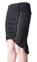 NEW WITCH Q-182 Black skirt with lacing,  punk rave Q-182